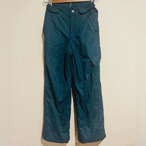 Columbia Youth Outgrown Ski Snow Pants Teal Green Adjustable Size 10/12 Medium